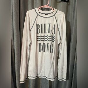 Billabong White Long Sleeve Swim Coverup